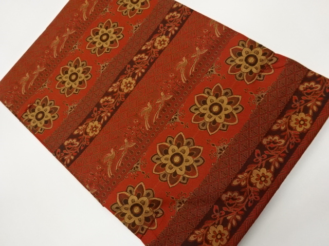JAPANESE KIMONO / UNUSED CLASSIC PATTERN THE HORIZONTAL ROW / WOVEN FL